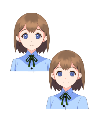 真正面・ほぼ正面の顔